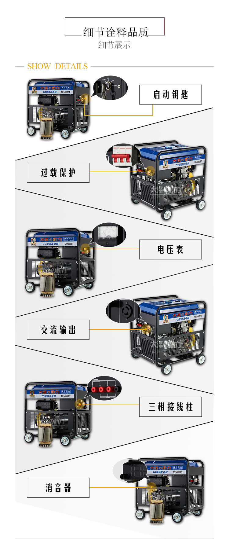 日本大泽10kw柴油电机