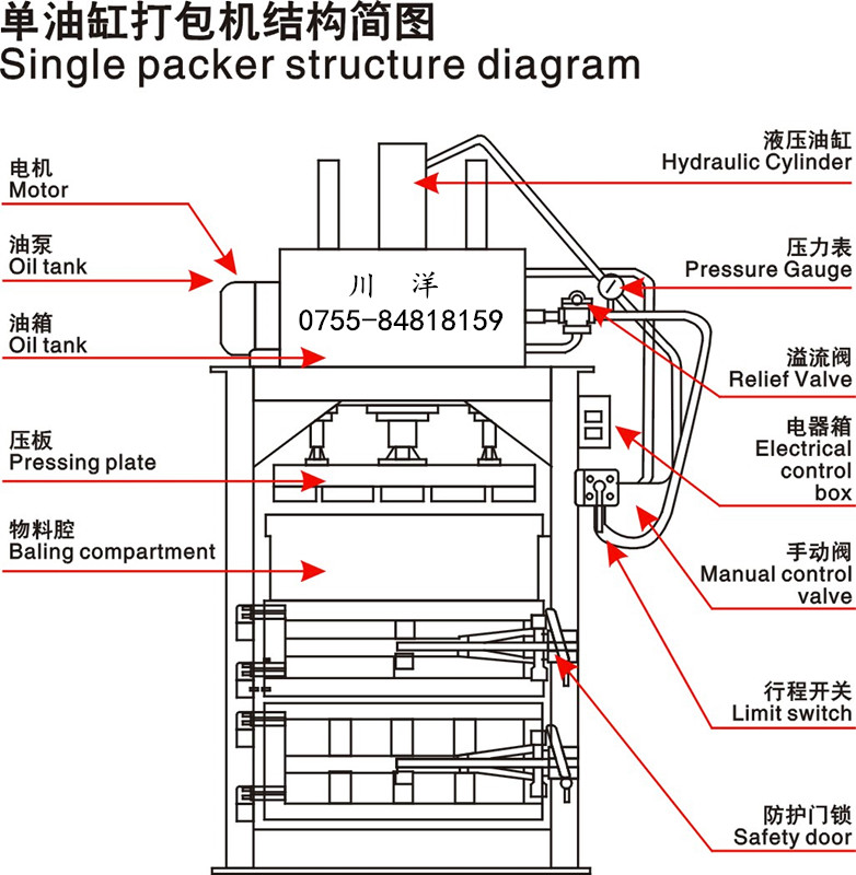 川洋单油缸结构图