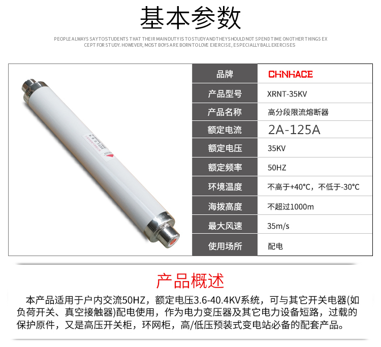 华册电气 高压高分断能力熔断器 XRNT1-40.5KV/63A 熔管 35KV熔断器 直销示例图4