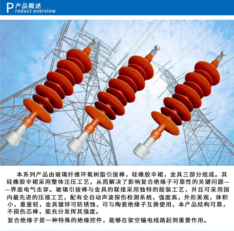 厂家直销 35KV复合棒式悬式绝缘子 FXBW4-35/70 硅橡胶绝缘子  悬式绝缘子示例图2