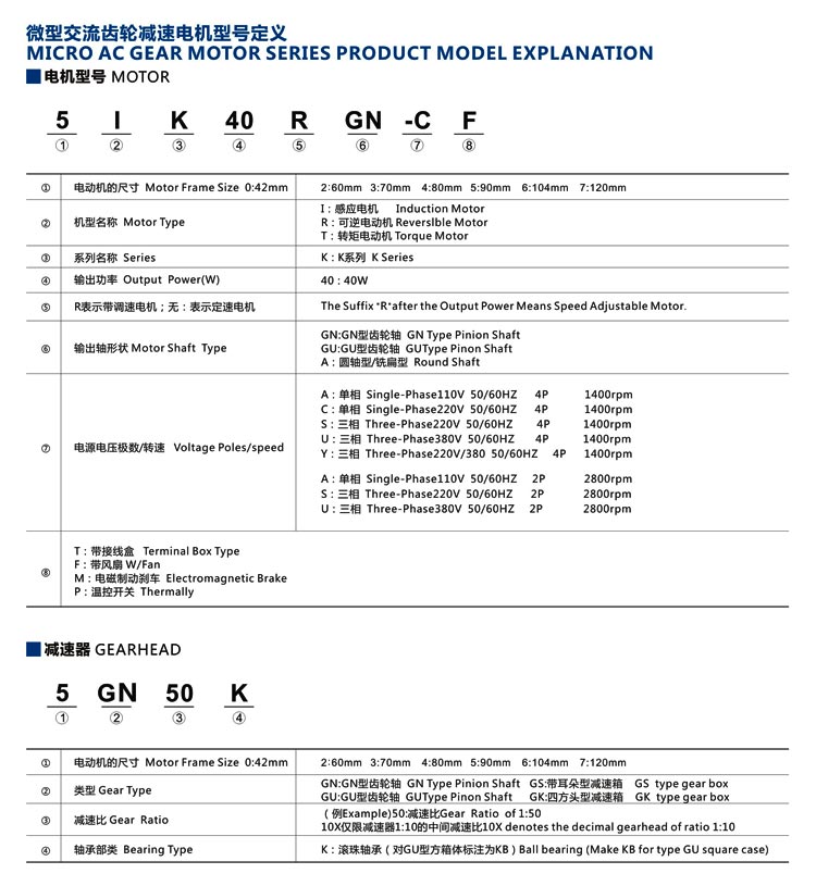 微型交流电机选型方式